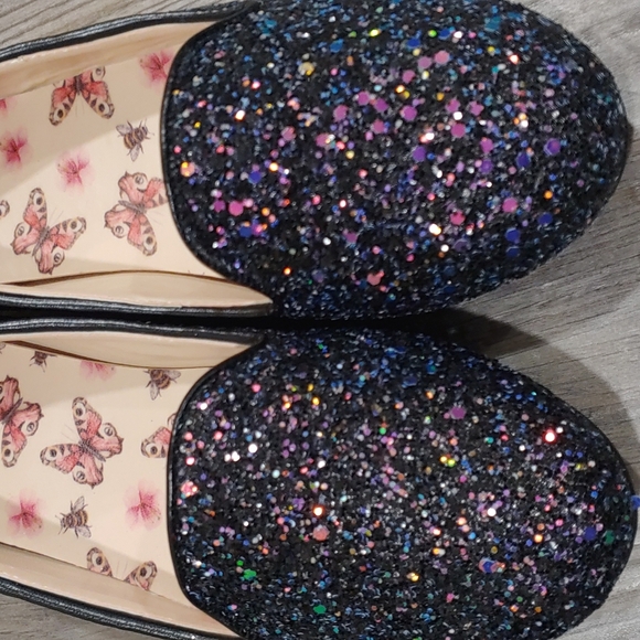 Sparkly Black Flats Size 1 - Picture 3 of 5